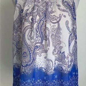 Daniel Rainn Blue and White Paisley Top